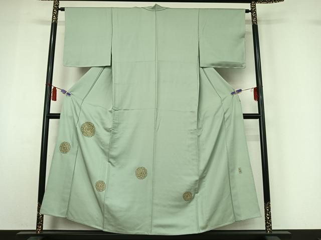 平和屋着物▽色留訪問着　単衣　蘇州刺繍　正倉院花文　金糸　正絹　逸品　AABI7062jh