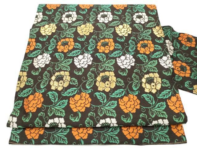 平和屋着物●全通柄　九寸名古屋帯　花唐草文　金糸　正絹　逸品　CABG6225hy 16,848円
