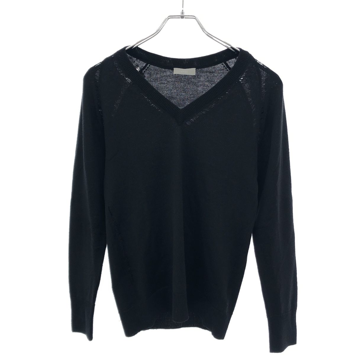 Dior HOMME ディオールオム 2007AW ダメージ加工Vネックニットセーター 7H3460530016 ブラック XXS