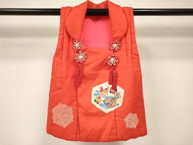 平和屋着物[]女の子　子供　被布　鴛鴦花文　逸品　DABE7196ma