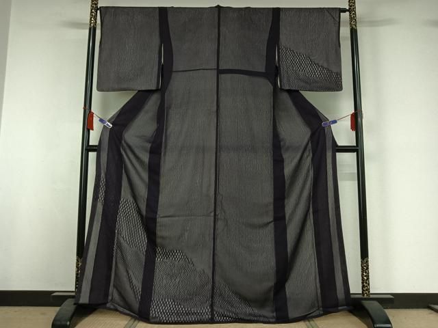 平和屋着物▽訪問着　無双　紗袷　紗×絽　網目文　正絹　逸品　AABI7008jh