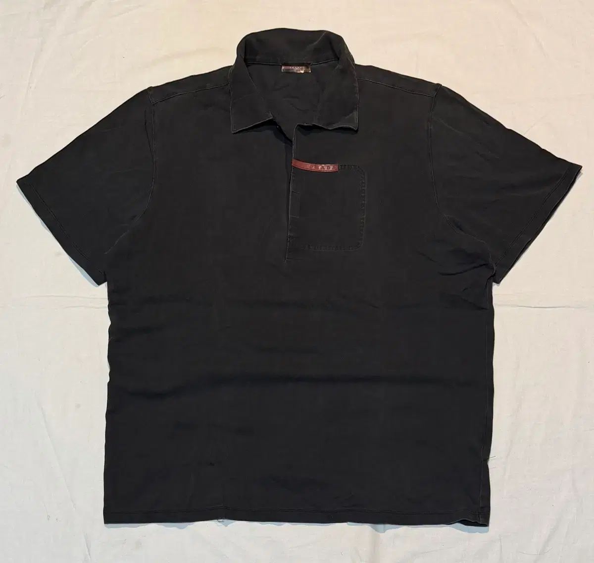 00s PRADA プラダ スクエアタグ カラーTシャツ ブラック