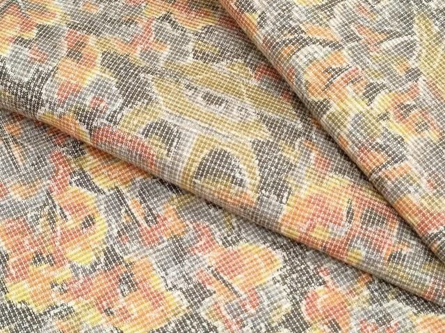 平和屋着物▽上質な紬　単衣　樹林風景文　正絹　逸品　CABG2614th