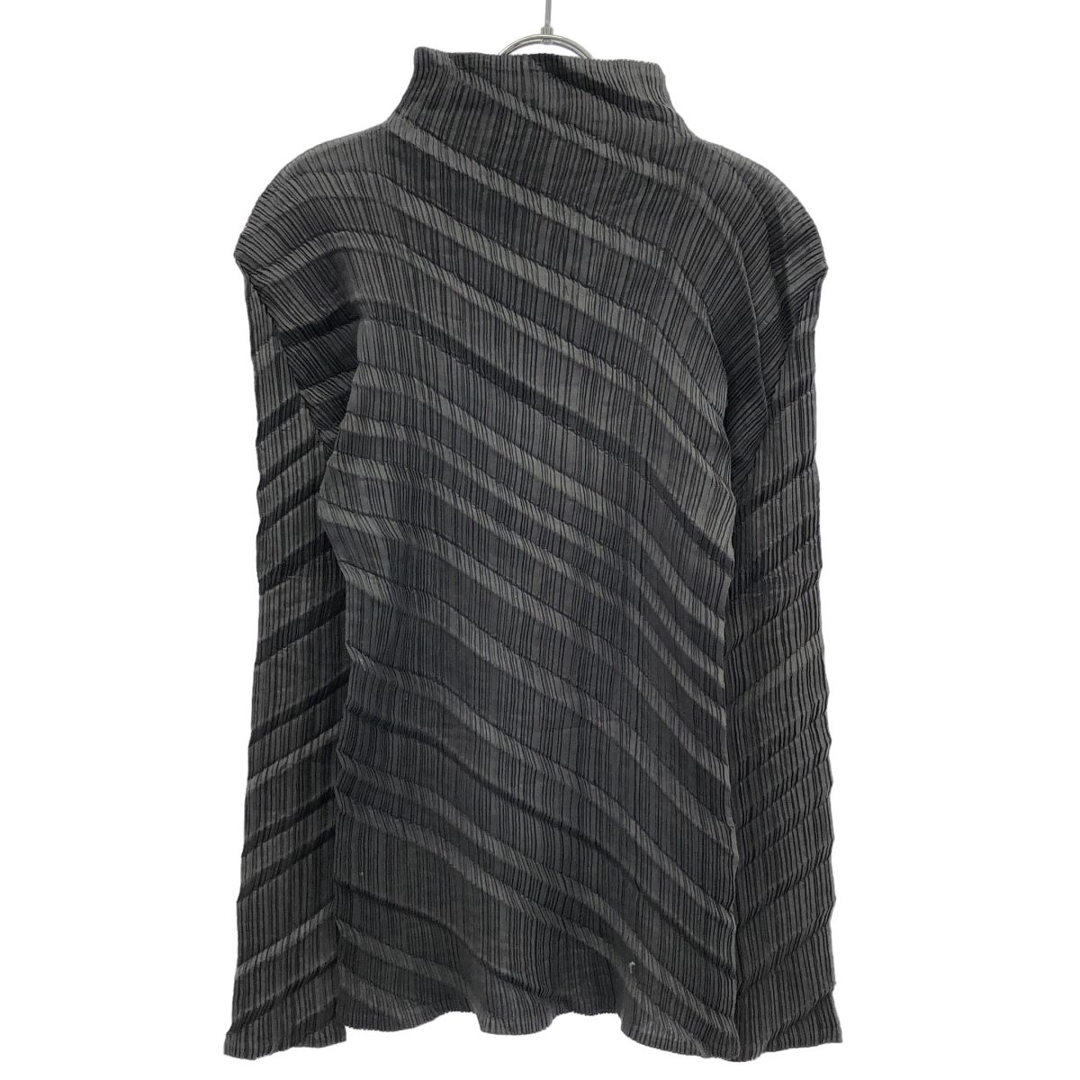 ISSEY MIYAKE イッセイミヤケ 2005SS プリーツスパイラス ハイネックカットソー IM51-FJ944 グレー M