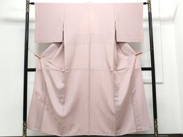 平和屋着物▽豪華　単衣　地紋起こし　草葉文　正絹　逸品　CABG2624th