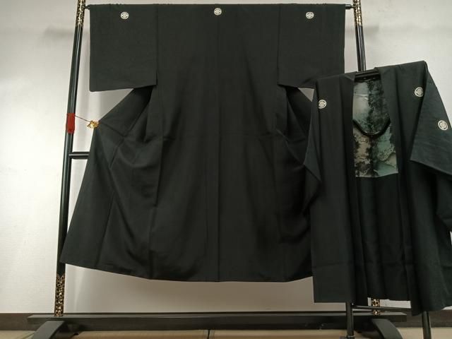 平和屋着物●男性　黒紋付　羽織セット　正絹　逸品　AABI1742fy 平和屋着物○男性 黒紋付 羽織セット 正絹 逸品 AABI1742fy - メルカリ