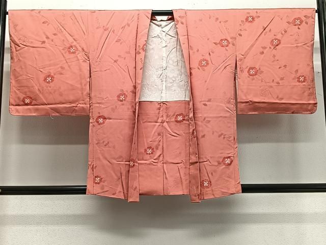 平和屋着物＃羽織　地紋起こし　枝花文　正絹　逸品　未使用　CABG3723ua