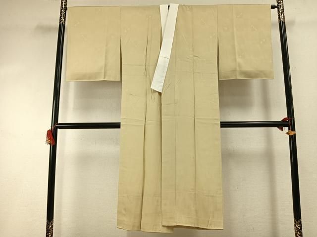 平和屋着物●長襦袢　無双仕立て　市松地紋　砥粉色　正絹　逸品　AABI1747fy