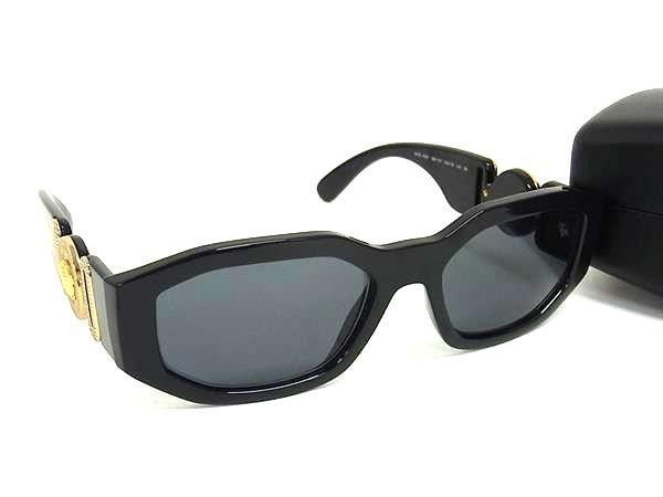 VERSACE ヴェルサーチェ サングラス メデューサ MOD.4361 ブラック系 プラスチック ユニセックス アイウェア ゴールド金具 超美品