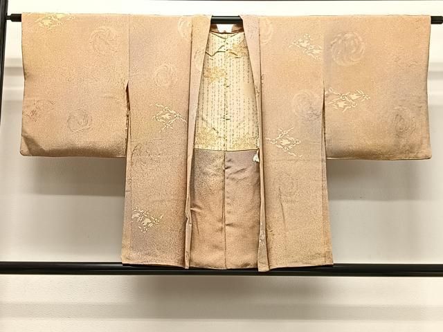 平和屋着物＃羽織　花鳥文　たたき染め　正絹　逸品　CABG3748ua