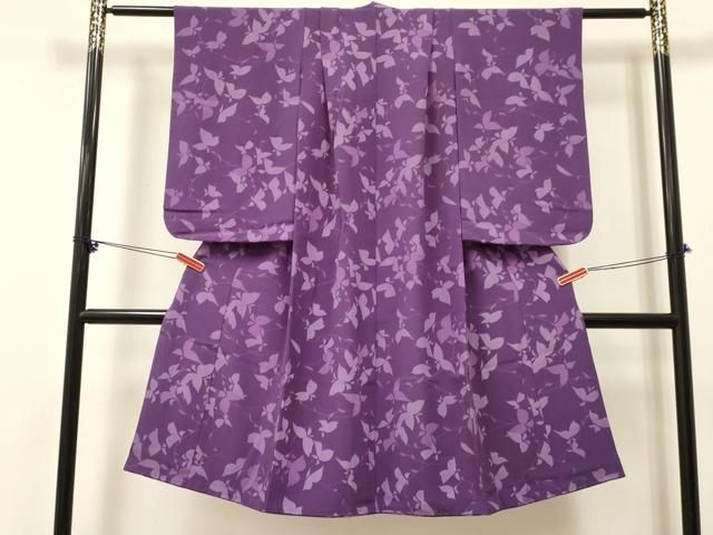 平和屋着物[]七五三　女の子　７歳　祝着　四つ身　舞蝶文　逸品　DABE7174ma