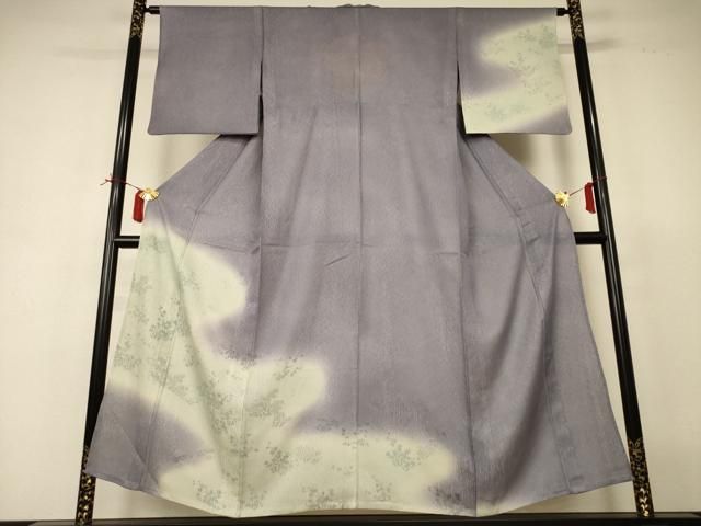 平和屋着物▽訪問着　無双　紗袷　紗×絽　草花文　暈し染め　正絹　逸品　AABI6644jd