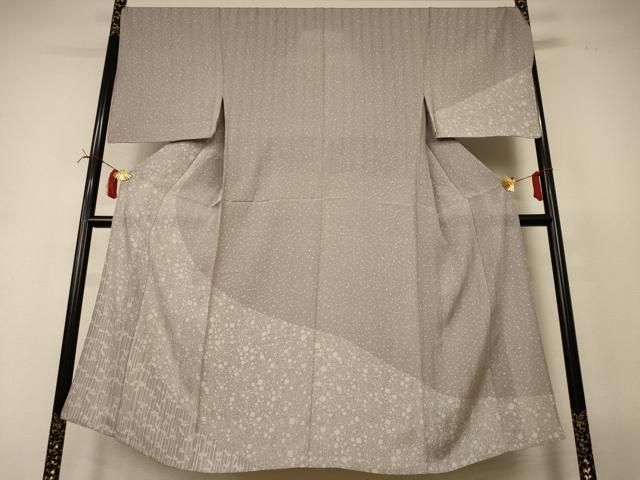平和屋着物＊夏物　男性　訪問着　縦絽　箔散らし文様　キングサイズ　正絹　逸品　未使用　AABI6646jd