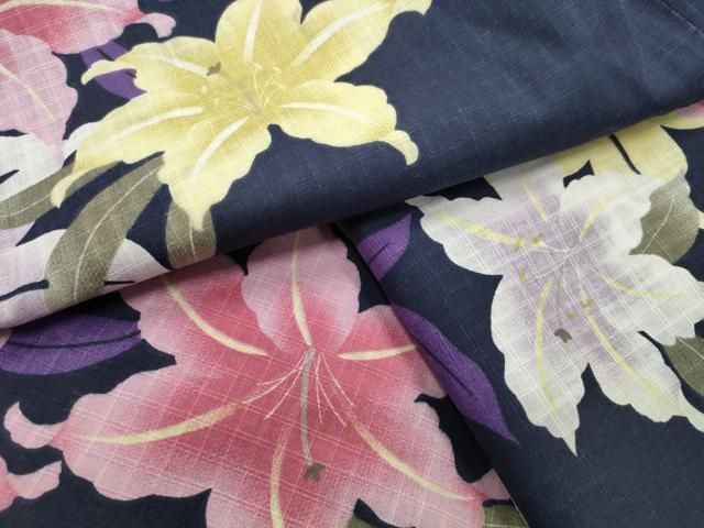 平和屋着物∴夏物　浴衣　舞花文　綿　逸品　CABG4149gh