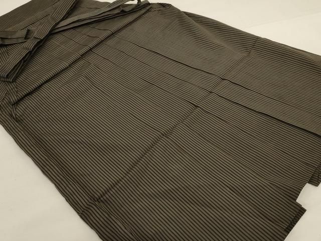 平和屋着物＊夏物　男性　行灯袴　縞　正絹　逸品　AABI6660jd