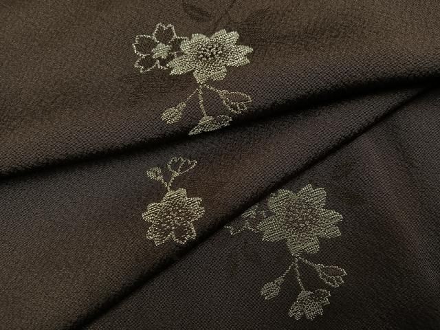 平和屋着物●上質な小紋　舞桜文　銀糸　正絹　逸品　未使用　AABI6288ph