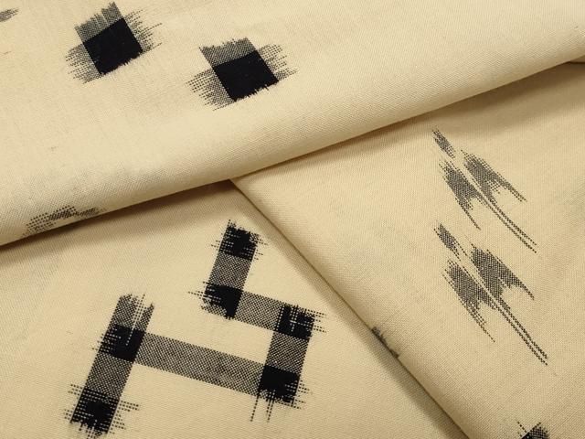 平和屋着物∴夏物　浴衣　琉球絣文様　綿　逸品　CABG4173gh