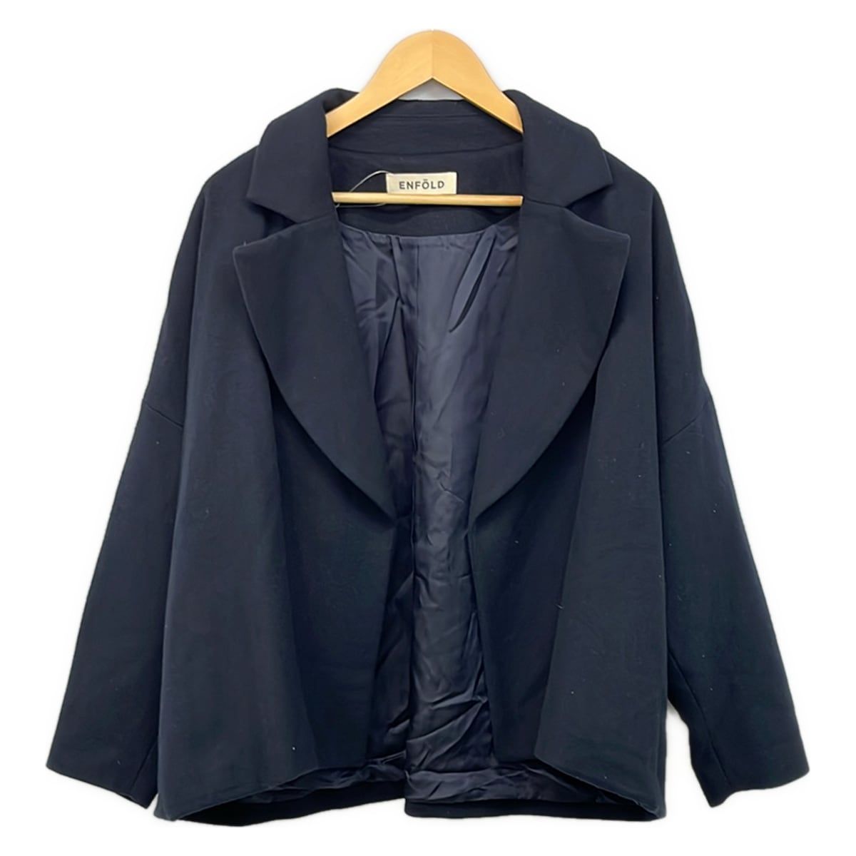 ENFOLD(エンフォルド) ジャケット サイズ38 M レディース美品 - ダークネイビー 長袖/アンゴラ混/秋/冬