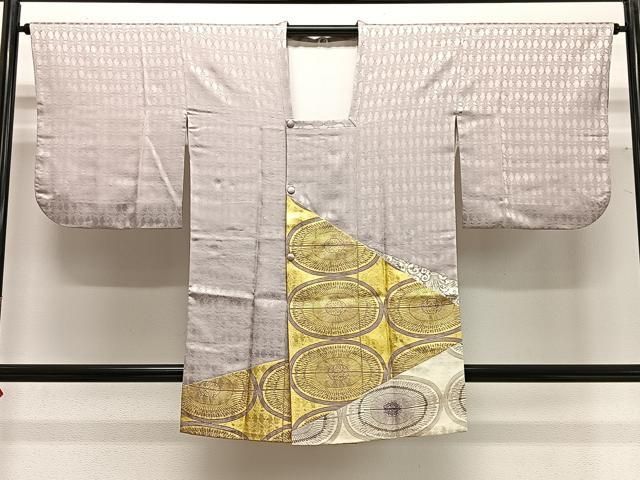 平和屋着物∞道行コート 切嵌吉祥文 金彩 ロング丈 正絹 逸品 CABG3690ua