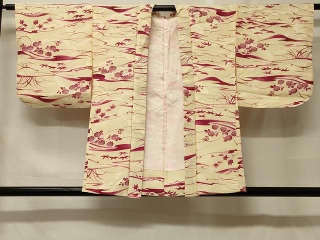 平和屋着物＃羽織　草花文　正絹　逸品　未使用　CABF9101in