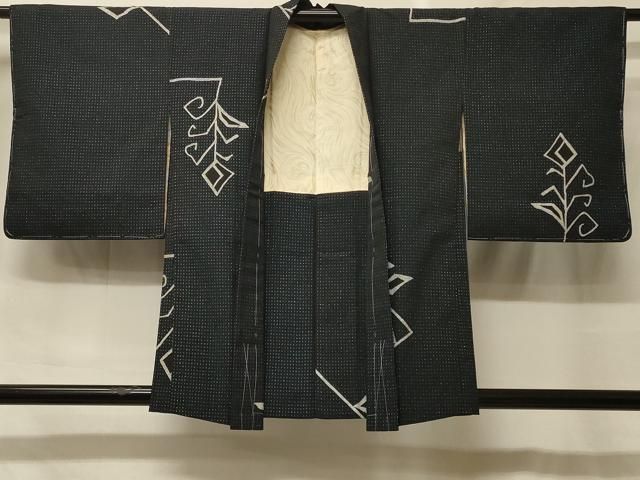 平和屋着物＃羽織　唐草文　黒地　銀糸　正絹　逸品　未使用　CABF9107in