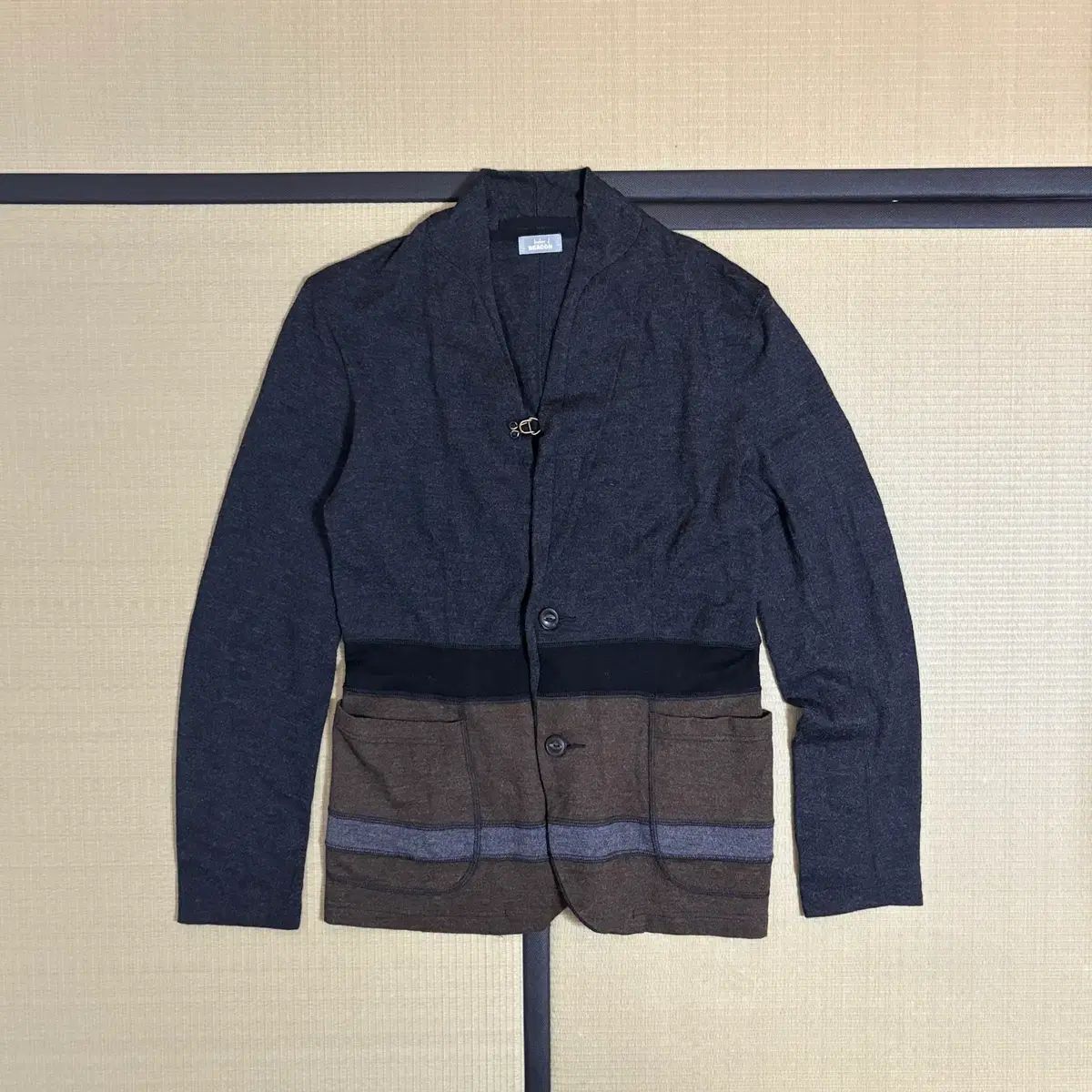 カラー バコン ウール ニット ジャケット