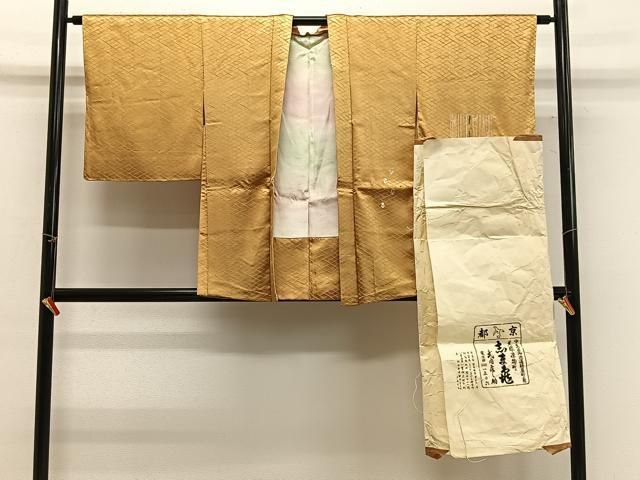 平和屋着物∞銀座　志ま亀　羽織　草花文　金彩　たとう紙付き　正絹　逸品　未使用　CABG3711ua