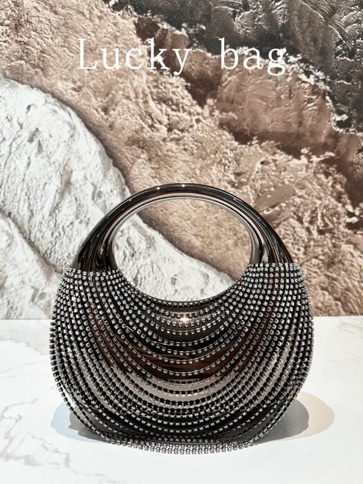 バッグ レディース ドレスバッグ 1個 高級シルバーラインストーンキラキラ レディースハンドバッグ、繊細なアクリルクラッチバッグ、エレガントな夕方用レディースバッグ、流れるタッセル付きパーティーバッグ、パーティー、