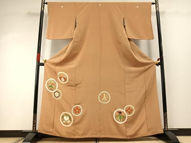 平和屋着物●銀座　志ま亀　色留袖　友禅　花丸文　金彩　正絹　逸品　AABI1383fy