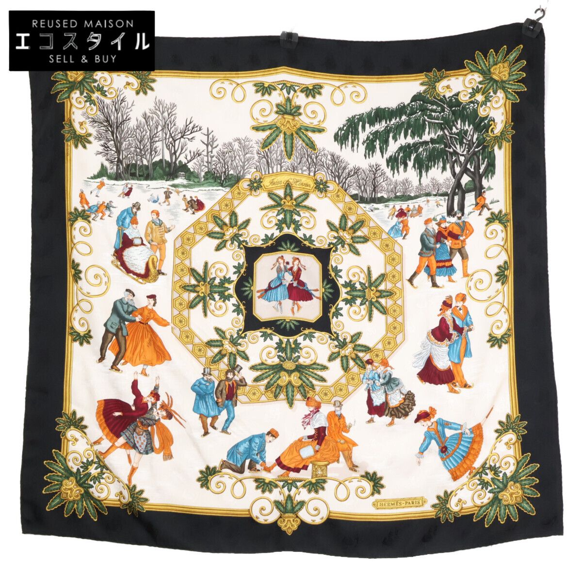 HERMES　エルメス　【美品】Joies d' Hiver 冬の愉しみ シルク カレ90