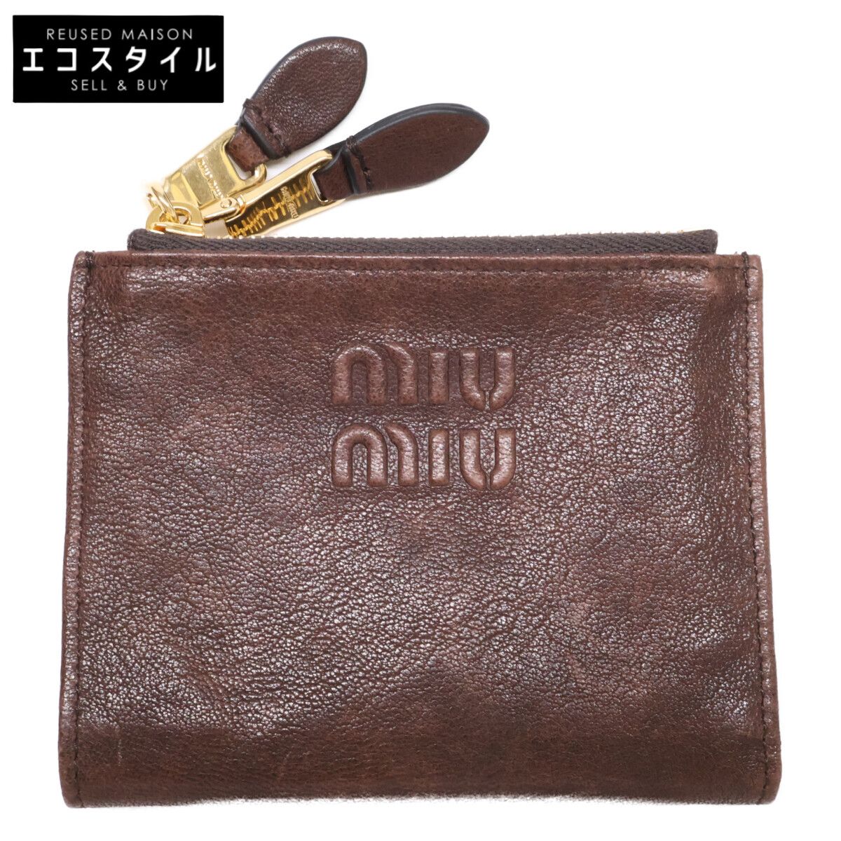 MIUMIU ミュウミュウ 5ML025 AEFX F0NBL ナッパレザー 財布 - メルカリ