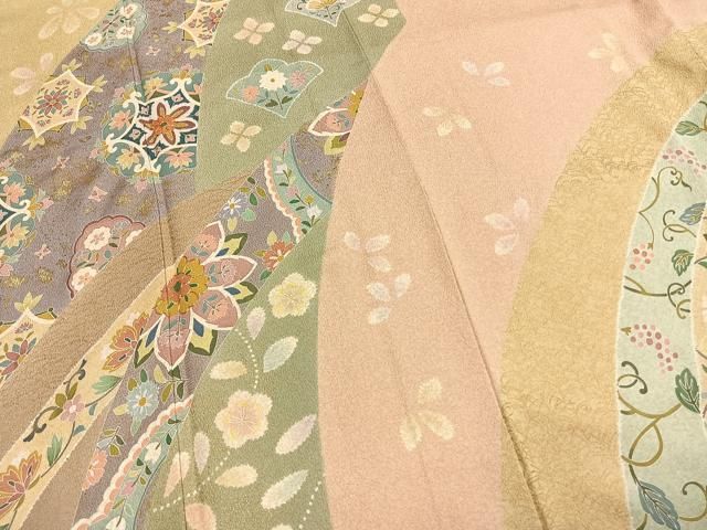 平和屋着物○訪問着 友禅 駒刺繍 吉祥花文 金彩 正絹 逸品 AABI1417fy