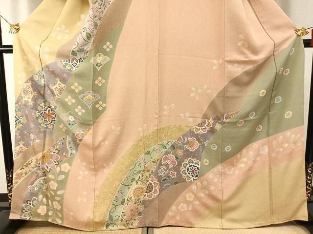 平和屋着物○訪問着 友禅 駒刺繍 吉祥花文 金彩 正絹 逸品 AABI1417fy
