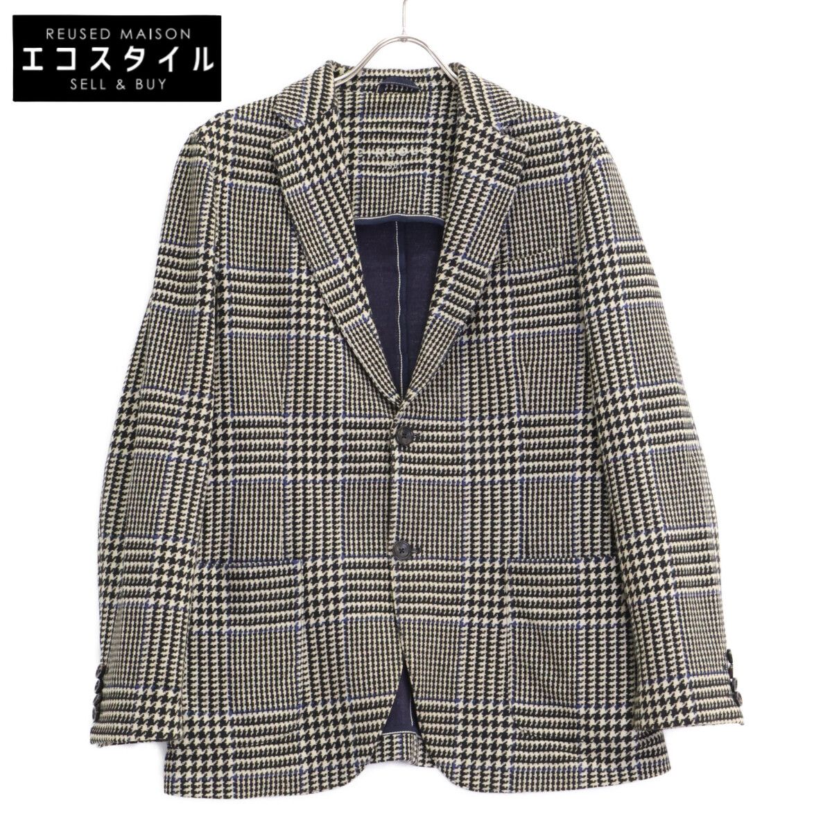 CIRCOLO1901　チルコロ1901　9CU207617 グレンチェック サイドベンツ 2Bテーラードジャケット　46