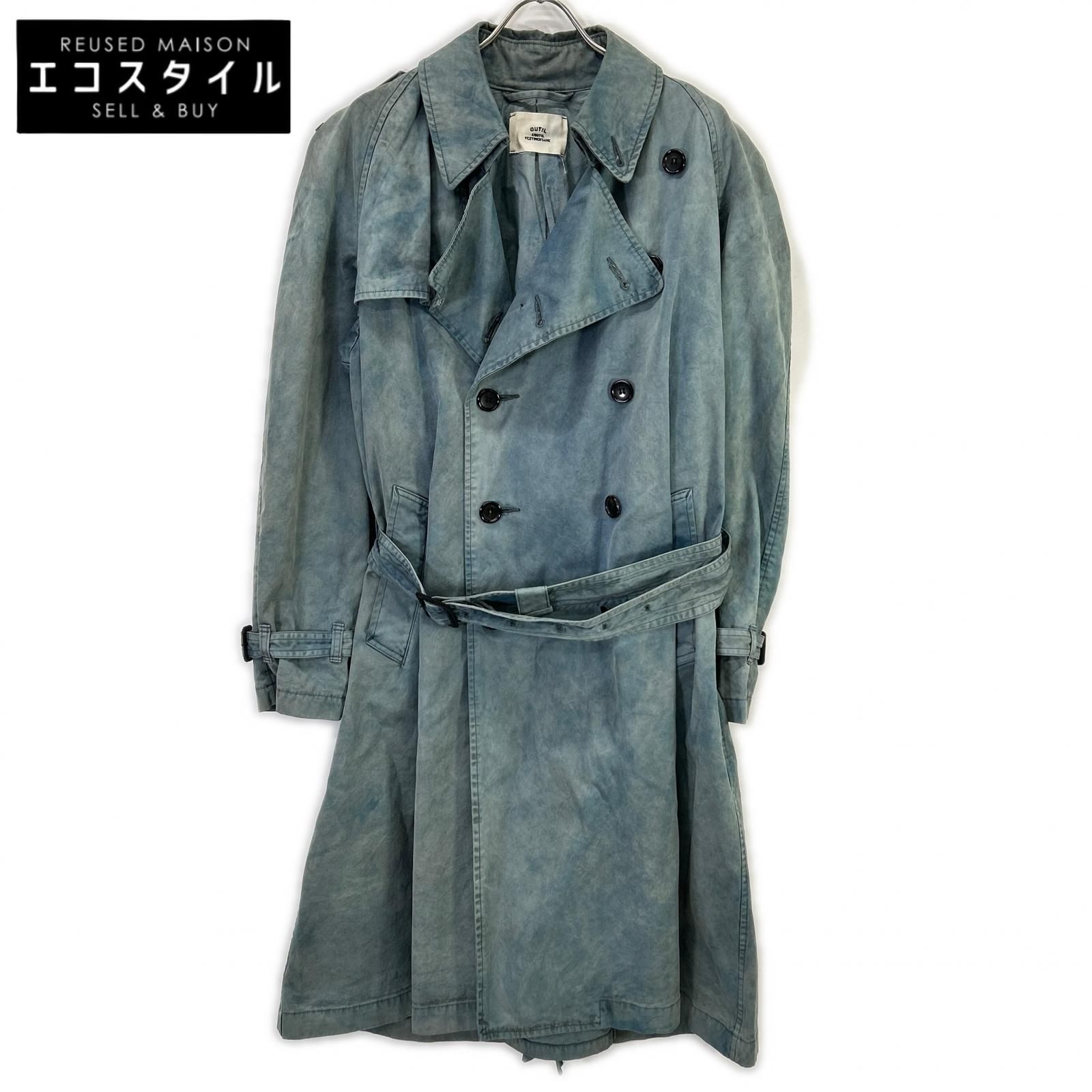OUTIL　ウティ　ブルー 18AWーOU-T024 MANTEAU GABOURG コットン 染色 トレンチコート　2