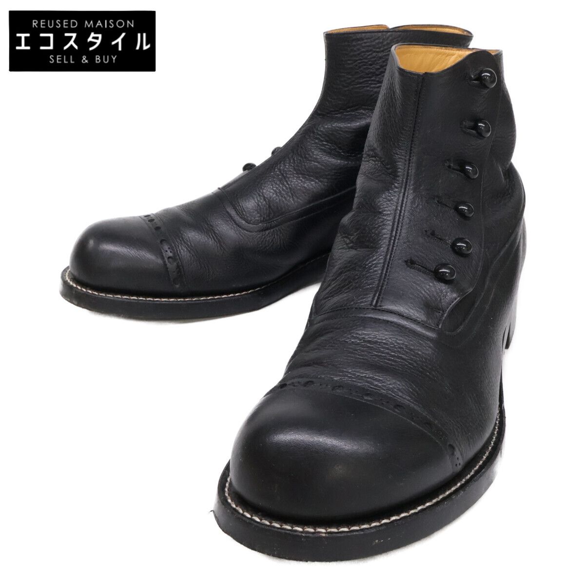 PICKER CLOTHING　ピッカークロージング　BUTTON BOOTS レザー ボタンブーツ　8 1/2