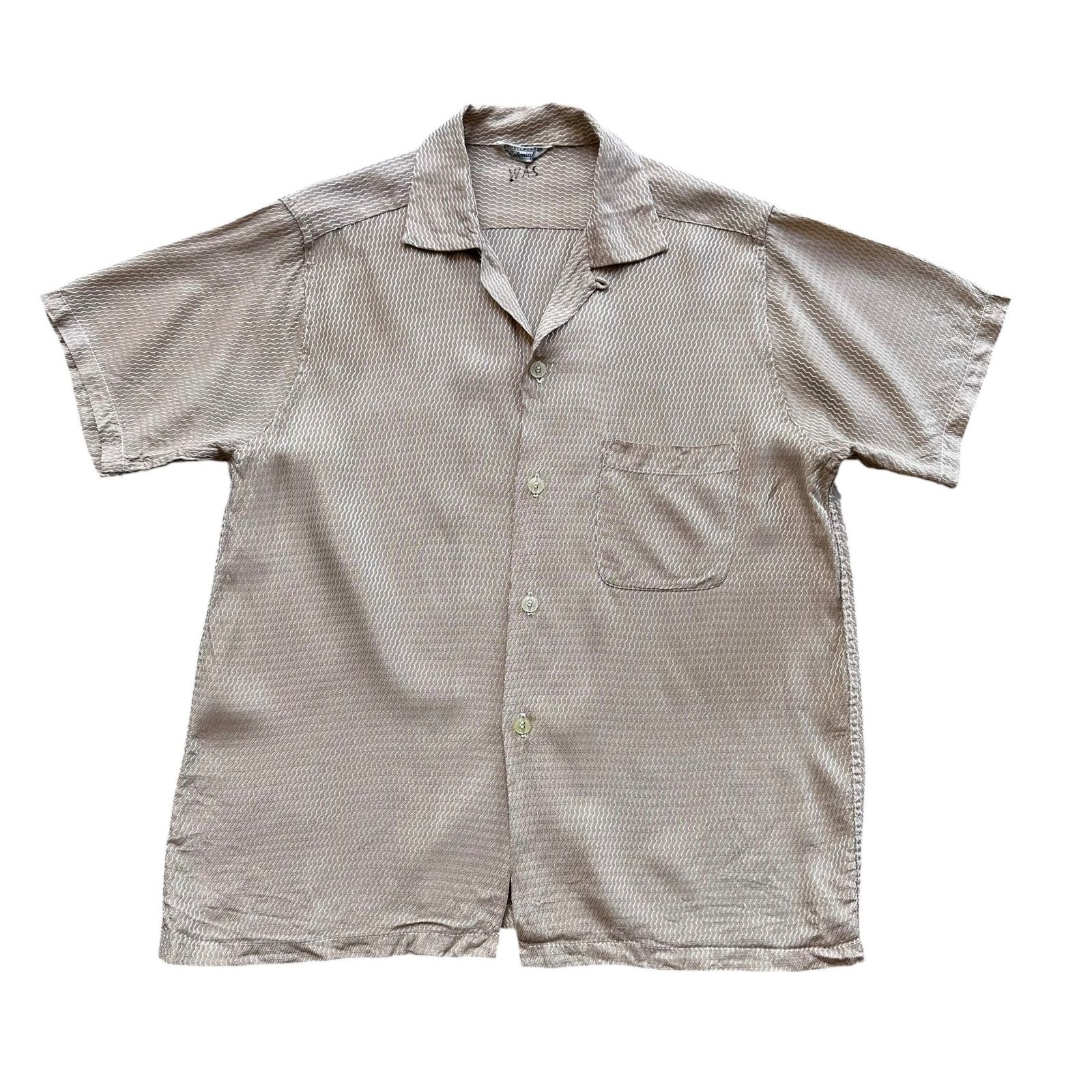 60s Silk S/S Zigzag Pattern Shirts 17,679円
