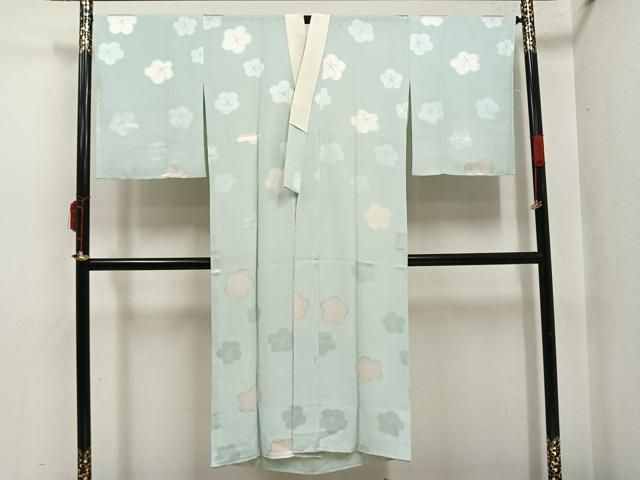 平和屋着物●長襦袢　無双仕立て　梅地紋　正絹　逸品　未使用　AABI6272ph