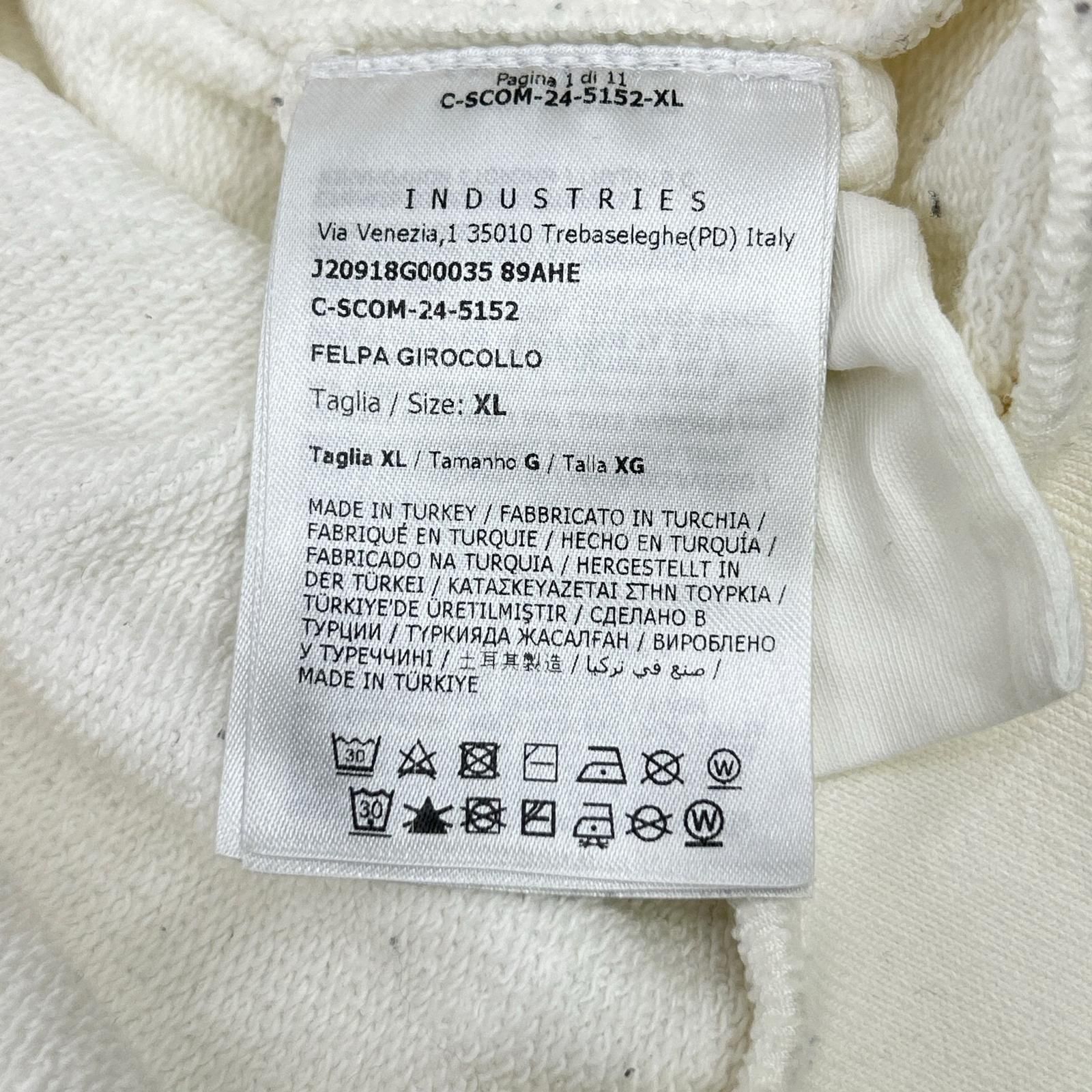 MONCLER モンクレール 24年 ホワイト FELPA ロゴ スウェットシャツ XL 