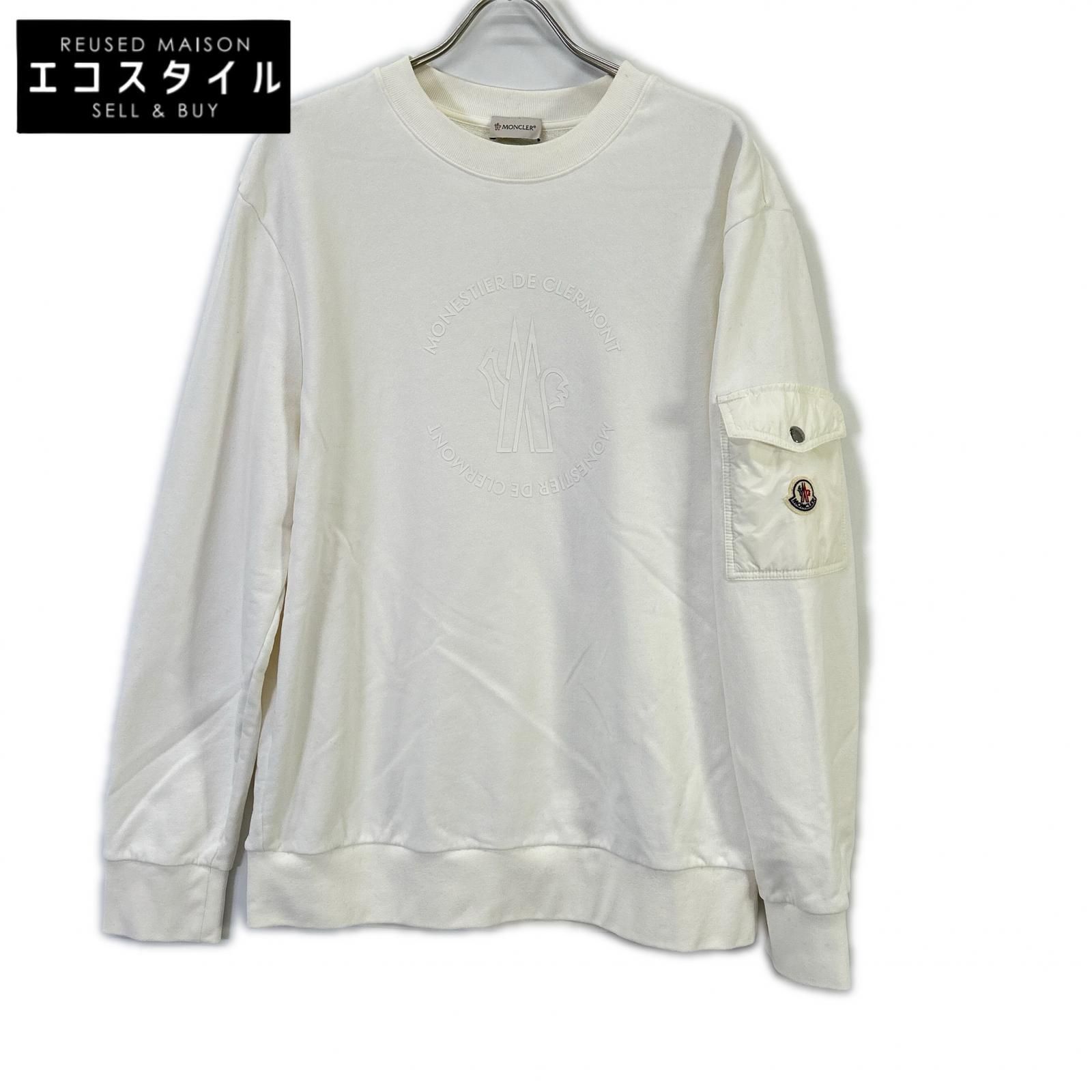 MONCLER　モンクレール　24年 ホワイト FELPA ロゴ スウェットシャツ　XL