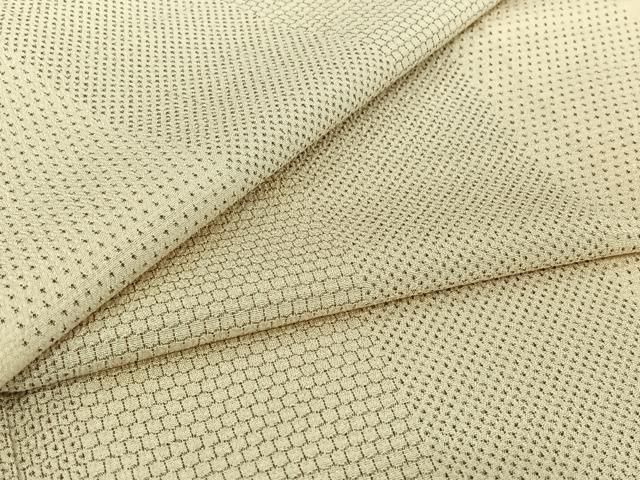平和屋着物▽本塩沢　単衣　110亀甲　蚊絣　正絹　逸品　AABI2089jh