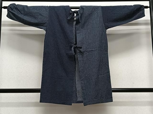 平和屋着物∞久留米絣　単衣　和装コート　市松文　綿　逸品　CABE5089ua