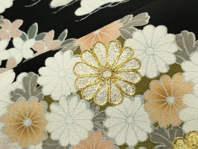 平和屋着物○豪華黒留袖 駒刺繍 梅松花文 金銀彩 鈴乃屋扱い 正絹 逸品