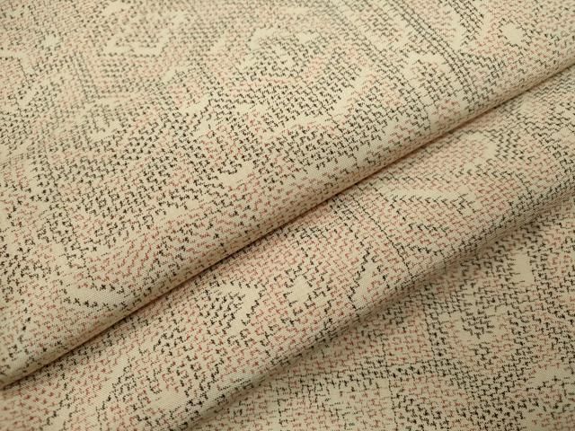 平和屋着物▽上質な紬　単衣　幾何学模様　正絹　逸品　CABF3138ze