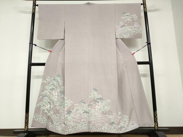 平和屋着物●訪問着　友禅　作家物　浜松文　正絹　逸品　DABD9207ud