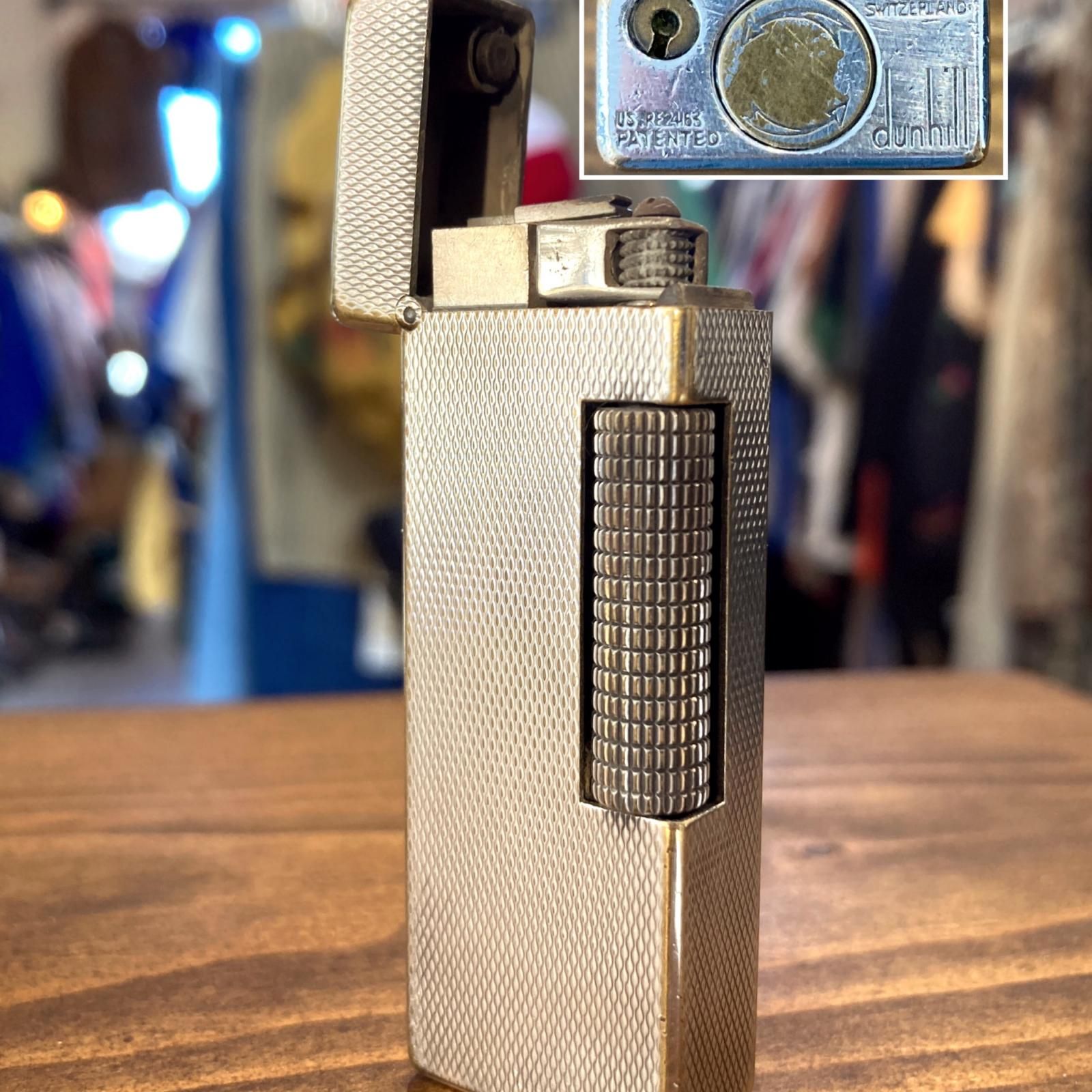 MP402) Dunhill ダンヒル バーレイ柄 ローラガスライター 喫煙具 火花 