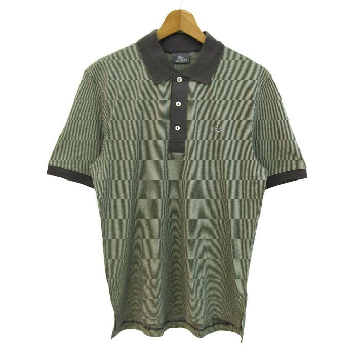 ラコステ ポロシャツ 半袖 未使用 コットン ゴルフウエア トップス メンズ 4サイズ イエロー×グレー LACOSTE
