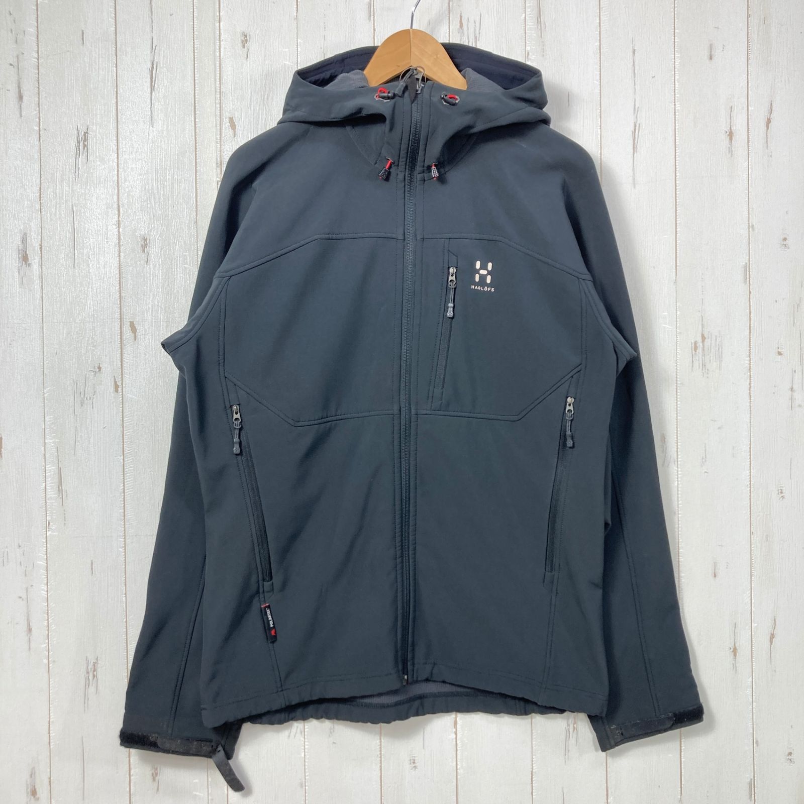 ?️Men's M ブラック系 Haglofs ( ホグロフス ) レプタイル フード Reptile Hood ポリエステル ウェア トップス アウター ジャケット ソフトシェル ポーラテック・パワーシールド z00057980 ソフトシ