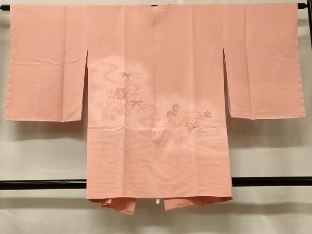 平和屋着物＃道行コート　寿光織　流水草花文　金銀糸　正絹　逸品　未使用　CABF1230in