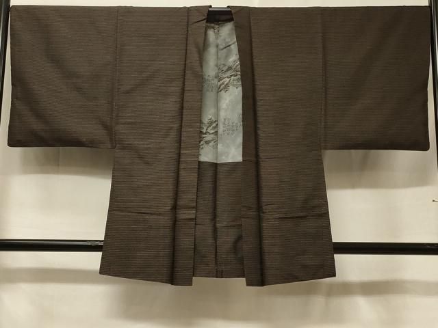 平和屋着物＃男性　本場大島紬　羽織　亀甲文様　正絹　逸品　CABF1232in